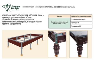 Купить в Белгороде эксклюзивный бильярдный стол ПРЕЗИДЕНТ-СИЛЬВЕР