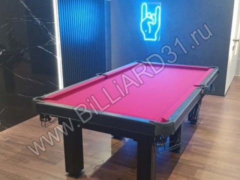 Сборка в Белгороде бильярдного стола ОМЕГА III 8 футов (soho-dark, burgundy)