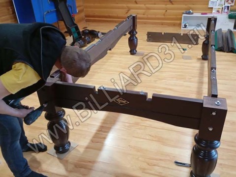 Сборка профессионального бильярда АРСЕНАЛ II 10 футов на сланце (Белгород, Дубовое)