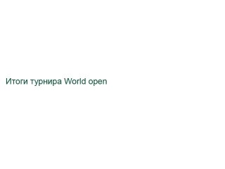 Итоги турнира World open