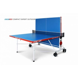 Теннисный стол купить в Белгороде. Compact Expert Outdoor 4 blue - компактная модель теннисного стола для помещений. Столешница 4 мм. Уникальный механизм трансформации