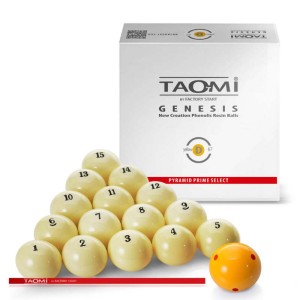 Купить в Белгороде бильярдные шары для русской пирамиды TAO-MI GENESIS 67 мм желтый биток с точками